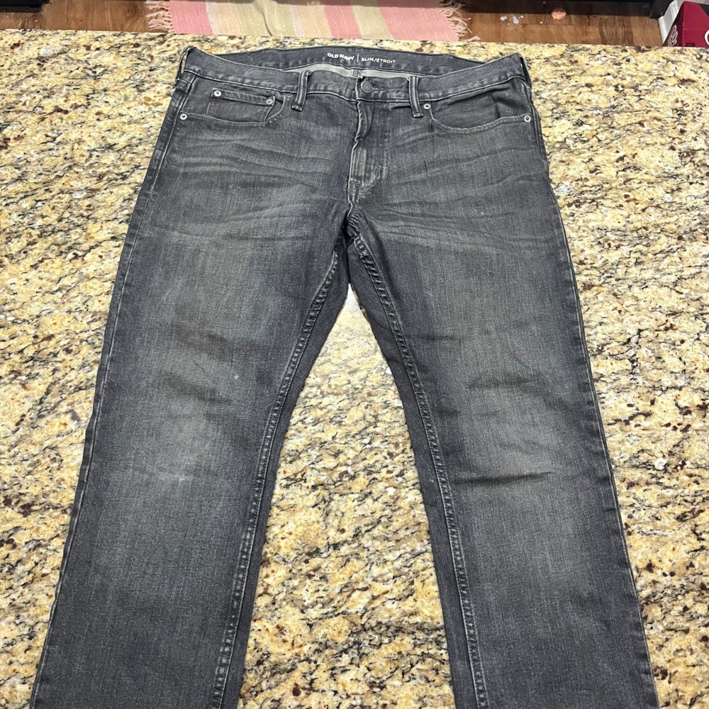 Old‎ Navy Mens Slim Fit Jeans 36x30 Gray Charcoal Stretch Denim